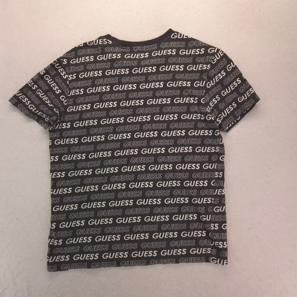 Guess Casual Graphic Short Sleeve Crew Neck T Shirt Mens Size Medium M Black - Picture 9 of 9